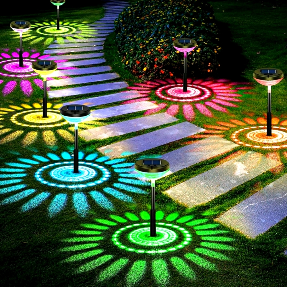 Solar color changing outdoor waterproof lights